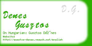 denes gusztos business card